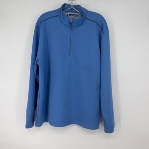 Pebble Beach Performance Blue Quarter Zip Long Sleeve Golf Pullover Men's L